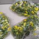 RECUTMS Hanging Garland Plants Artificial Eucalyptus Garland Fake Hanging Eucalyptus Leaf Garlands with Flowers Faux Vine Plants for Indoor Outdoor Spring Thanksgiving Wall Arch Wedding Decor(Yellow)