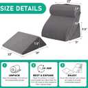 4PCS Wedge Pillow Set for After Surgery, Orthopedic Bed Wedge Pillow for Back Pain Relief, Sitting Up in Bed, Acid Reflux, Adjustable Post Surgery Pillows for GERD, Snoring, Velvet Grey