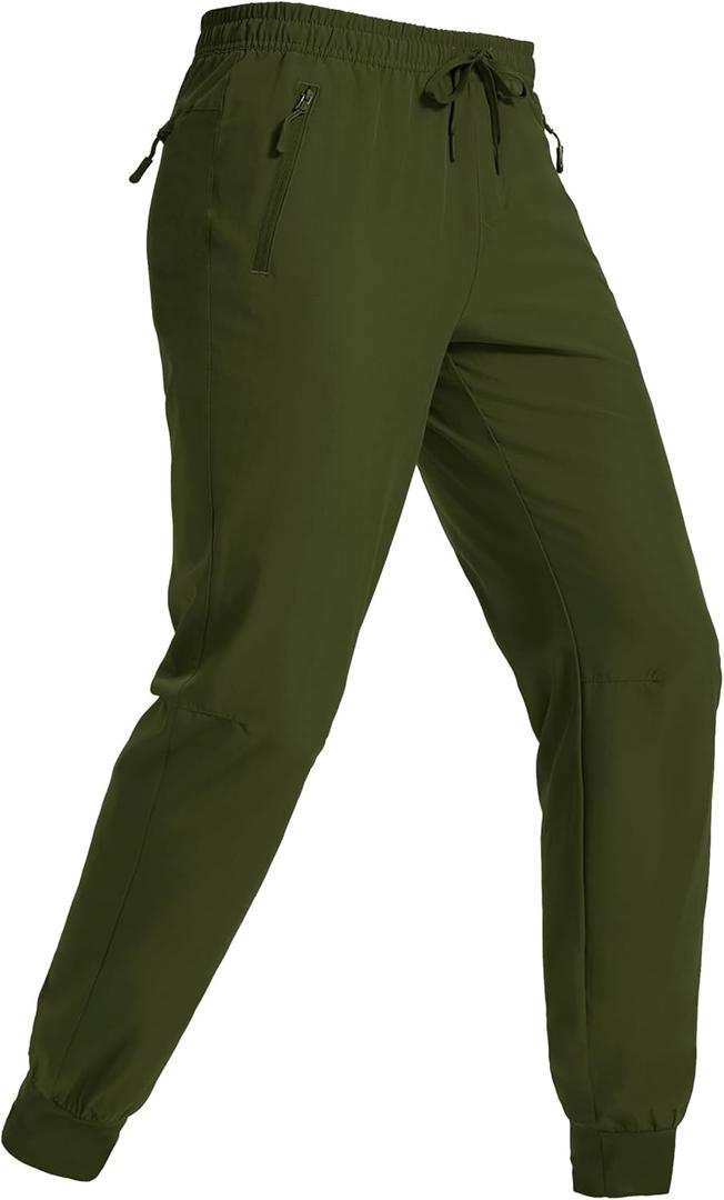MAGNIVIT Men's Sweatpants with 3 Zipper Pockets Athletic Workout Lightweight Pants Quick Dry Running Joggers for Men (Green)