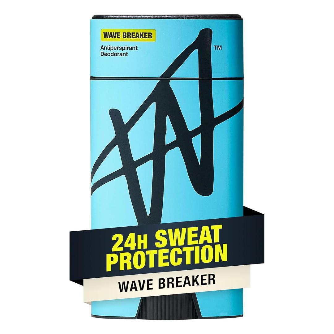 W By Jake Paul Men's Antiperspirant, Odor Blocking, Vitamin-Infused Deodorant for Men, 24-Hour Sweat Protection, Wave Breaker Scent, 2.6 oz (2.6 Ounce (Pack of 1))