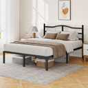 14 Inch Full Size Bed Frame with Headboard, Heavy Duty Metal Platform Bed Frame Full Size Mattress Foundation with Sturdy Steel Slats, Easy Assembly Noise Free