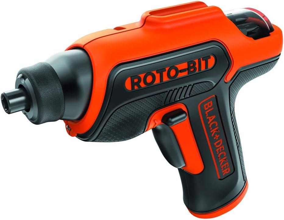 BLACK+DECKER 4V MAX Electric Screwdriver, Cordless, 180 RPM, 8 Bits With Built-In, Storage Compartment, Batteries Included (BDCS50C)