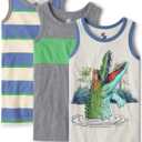 The Children's Place Boys' Assorted Sleeveless Tank Tops (Large, Gator 
3-Pack)