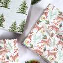 BIOBROWN Reversible Christmas Wrapping Paper - 17 Inch X 33 Feet (46.7 sq. ft. ttl.) - Doe Floral and Tree Design Perfect for Xmas, Party, Holiday Gift Wrap (1 roll (Pack of 1))