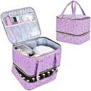 Uross Nail Polish Organizer Bag Holds 42 Bottles Nail Polish & Nail Lamp, Gel Nail Polish Organizers and Storage box for Nail Tech, Nail Kit Supplies Organizer Case - Black (Large - 11 x 9.5 x 9.5 Inch (42 bottles))