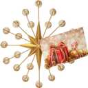 Red Co. 15 Decorative Metal Northern Star Wall Display Christmas Card & Photo Holder Rack  Gold