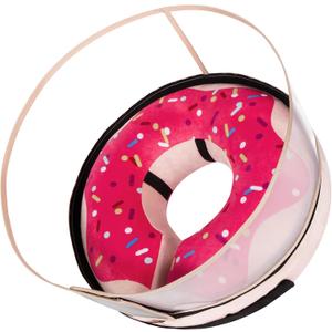 Inflatable Dog Cone Collar with Detachable Enhanced Anti-Licking Shield, Soft Neck Donut Collar for Dogs After Surgery, Adjustable Dog Cone Alternative for Large Medium Small Dogs & Cats (L Neck 14"-18", Pink)