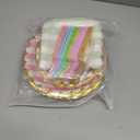 96Pcs Pastel Stripe Party Supplies Gold Foil Scalloped Paper Plates and Napkins Stripe Ice Cream Party Tableware Set Pastel Dinnerware for Girl Birthday Party Baby Shower Decoration Serve 24
