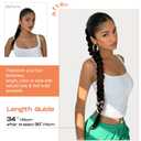 SEIKEA Upgraded Long Braid Ponytail Extension with Elastic Tie Straight Sleek Wrap Around Braid Hair Extensions Ponytail Cool Platinum Blonde 34 Inch (After Braided 30 Inch)