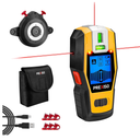 PREXISO 2in1 Stud Finder with Laser Level, Rechargeable Multi Surface Cross Line Laser & Wall Stud Scanners Tool for Hanging Frames & Picture, Wood Ac Wire Metal Studs Joist Pipe Detection