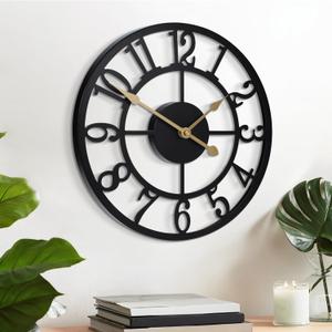 LEIKE Arabic Numeral Wall Clock 12IN Battery Operated Black, Silent Non Ticking, Wall Clocks for Living Room Decor, Small Classic for School, Office, Home, Kitchen, Bedroom