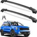Lockable 260LBS Roof Rack Cross Bars Fit for Kia Sorento X-Line & X-Pro 2021 2022 2023 2024 2025 (with Raised Side Rails), Aluminum Roof Rails Crossbars Rooftop Luggage Racks Carrier (Compatible with Kia Sorento X-Line 2021-2025)
