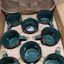 Gifts by Design Set of 16 Ceramic Campfire Mugs – 15 Oz, Green – Coffee & Tea Cups for Home, Work, Travel, Camping – Customizable, Great for DIY, Events, Companies