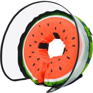 Dog Cone, Dog Surgery Collar, Inflatable Cones for Small Medium Large Dogs, Watermelon Dog Recovery Collar, Does not Impede Vision