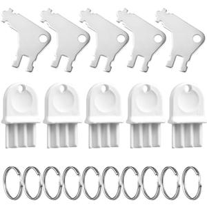 NQEUEPN 10pcs Paper Towel Dispenser Key, Plastic & Metal Toilet Paper Dispenser Key Replacement with 10pcs Key Rings Compatible with Waffle Georgia Pacific for Maintenance Professionals, Set of 4