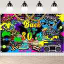 Back to The 80's Backdrop 6x3.6 ft 1980s Banner Hip Pop Retro Redio 80s Party Decorations for Photography Background