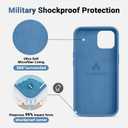 AOTESIER Compatible With iPhone 12 and 12 Pro Case 6.1 Inch, Silky Touch Premium Soft Liquid Silicone Rubber Anti-Fingerprint Full-Body Protective Flexible Bumper (Azure Blue)