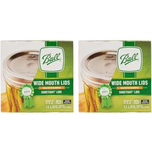 Ball Wide Mouth Mason Jar Lids 12-Count per Pack (2-Packs Total)