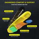 Running Insoles Inserts for Men & Women with Arch Support-S | Breathable Insoles for running shoes, Lightweight, Reduce Fatigue, Boost Performance, Size S-Men 7-7.5|Women 8-9