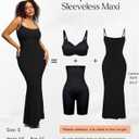 Popilush Bodycon Dresses for Women Shapewear Tummy Control Maxi Dress Built in Bra Spaghetti Strap Formal Party Summer (Black, M)