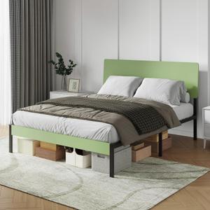 Novilla Queen Bed Frame with Modern Wooden Headboard, Easy Assembly & Noise-Free, Under-Bed Storage, Sturdy Metal Platform for Bedroom & Guest Room, No Box Spring Needed