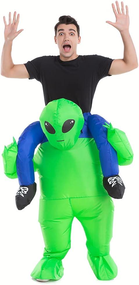 HSCTEK Inflatable Adult Ride On Alien Costume (Large, Green)