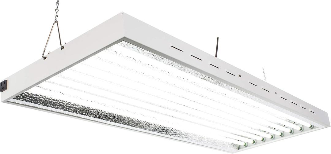 4Ft X 24In 8 Lamps 400W T5 Fluorescent Grow Lights with 6500K Sun Light Grow Lamps and 40000 Lumen and 1.0 High PPF/W, Great for Seeding, Clone, and VegGrowing Stages of Indoor Plant. Grow Fast!