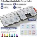 New Foldable & Double Protection Portable Weekly Pill Organizer 2 Times A Day with Etched Labels, AM PM 7 Day Week Medicine Box, Daily Travel Pill Case Dispenser for Vitamin, Supplement - Clear Black