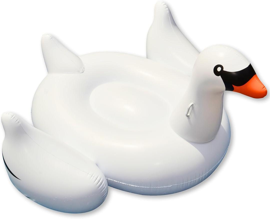 SWIMLINE ORIGINAL 90621 Giant Inflatable Swan Pool Float Floatie Ride-On Lounge W/ Stable Legs Wings Large Rideable Blow Up Summer Beach Swimming Party Lounge Big Raft Tube Decoration Toys Kids Adults SWIMLINE ORIGINAL 90621 Giant Inflatable Swan Pool Float Floatie Ride-On Lounge W/ Stable Legs Wings Large Rideable Blow Up Summer Beach Swimming Party Lounge Big Raft Tube Decoration Toys Kids Adults