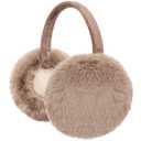 Nfvjfxz 1Pcs Foldable Earmuffs Adult Winter Warm Plush Adjustable Ear Muffs Soft Thermal Earmuffs for Skiing Running Hiking (Khak)