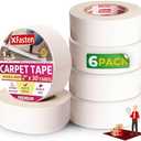 XFasten Double Sided Carpet Tape for Area Rugs, 2 Inch x 30 Yards (5-Pack) – Heavy Duty Anti Slip Rug Grip Tape, Works as Rug Gripper, Wood Safe, Easy Removal for Hardwood and Laminated Floors