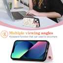 UEEBAI Wallet Case for iPhone 15 with Card Holders, PU Leather Cover Kickstand RFID Blocking Double Magnetic Clasp Rilievo Flower Shockproof Flip Case for Women Girls - Tree Vine