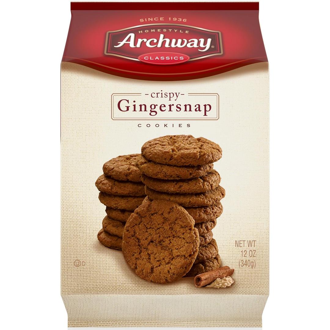 Archway Cookies, Crispy Gingersnaps Cookies, 12 Ounce (EXP 07/18/26)