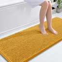 OLANLY Bathroom Runner Rugs 59x24, Extra Soft Absorbent Chenille Bath Rugs | Golden Yellow, Quick-Drying Rubber Backing, Washable Long Bath Mat for Bathroom Floor, Tub and Shower, Home Decor Accessories