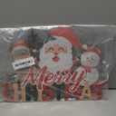 Merry Christmas Front Door Hanging Sign with Light Christmas Decorations Santa Reindeer & Snowman Indoor & Outdoor Holiday Xmas Wall Decor for Garage Home Office