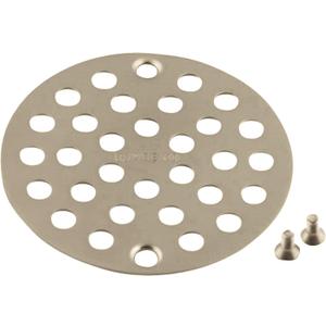 Moen 102763BN Shower Accessory Screw-In Shower Strainer Drain Cover for Use with 3-Inch Shower Drain, 4-Inch, Brushed Nickel