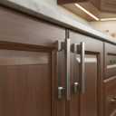 Alzassbg 10 Pack Brushed Satin Nickel Cabinet Pulls, 3-3/4 Inch(96mm) Hole Centers Kitchen Cabinet Handles for Cabinets and Drawers AL3061SN