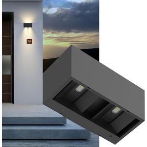 Solar Powered Outdoor Light, 1400LM Dimmable Up and Down Solar Light, 4000K Solar Wall Light Outdoor IP54, Cube Design Solars Porch Lighting for House Wall,Garden,Yard, Patio,Fence Decor (1pack)