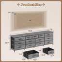 Huuger 70 Inch Dresser for Bedroom, TV Stand for 65, 75, 80 Inch TV, 13 Fabric Drawer Long Dresser, Large Entertainment Center for Bedroom, Wide Chest of Drawer with Storage, Grey