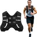 Weighted Vest, 20lb Weight Vest for Men Women, Body Weight Vests Adjustable with Reflective Stripe for Strength Training, Running, Workout, Jogging, Walking (Black)