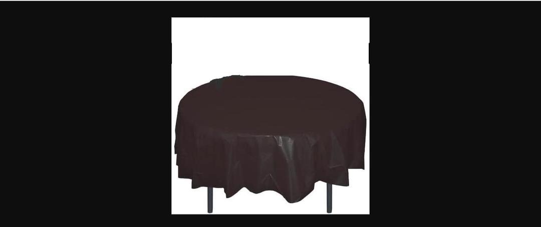 Exquisite Premium Quality Plastic Tablecover Black 84" Round
