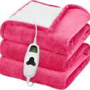 greenoak Heated Blanket Electric Throw 50"X60", Heating Blanket with 10 Heat Levels 8 Hours Auto-Off,Fleece Soft Christmas Blanket,Birthday Gifts for Women Mom, Coral Pink