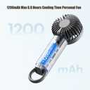 2 x Handheld Fan 1200mAh, 6.8H Max Cooling 3-Speed Portable Mini Fan, Type-C Rechargeable Personal Pocket for Travel Office Outdoor (Black)