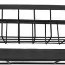 Kitchen Sink Caddy, Removable Divider Easy Installation Kitchen Sink Sponge Holder Carbon Steel for Toilet (Black)