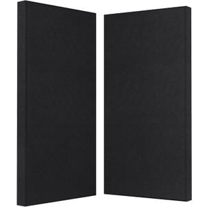 2 Thick Acoustic Panels with Hanging Hardware, 2 PCS 47.2 x 23.6 Fiberglass Sound Absorbing Panels for Home Theater Church Office Wall, Black