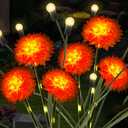ZENFLORAL'S 6 Pack Solar Garden Lights with Flower and Firefly Decor, Waterproof LED Solar Flowers Outdoor,2 Mode Light for Garden,Patio,Yard,Pathway,Decoration Gifts for Women Mother's Day