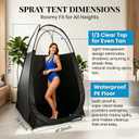 Spray Tan Tent, Portable Pop-Up Tanning Booth, Fan Opening, Black