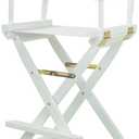 Casual Home Director's Chair ,White Frame/White Canvas, 30" - Bar Height, 30 in