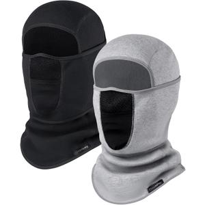 Balaclava Ski Mask (with Breathable Holes) Windproof Winter Fleece Neck Face Warmer for Men&Women (Black+light Grey)