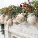 RoseCraft 12PCS Christmas Ball Ornaments, 3.14"/80MM Boho Shatterproof Linen Ornaments for Christmas Tree Hanging Decorations, for Home Rustic Party Farmhouse Xmas Decor.